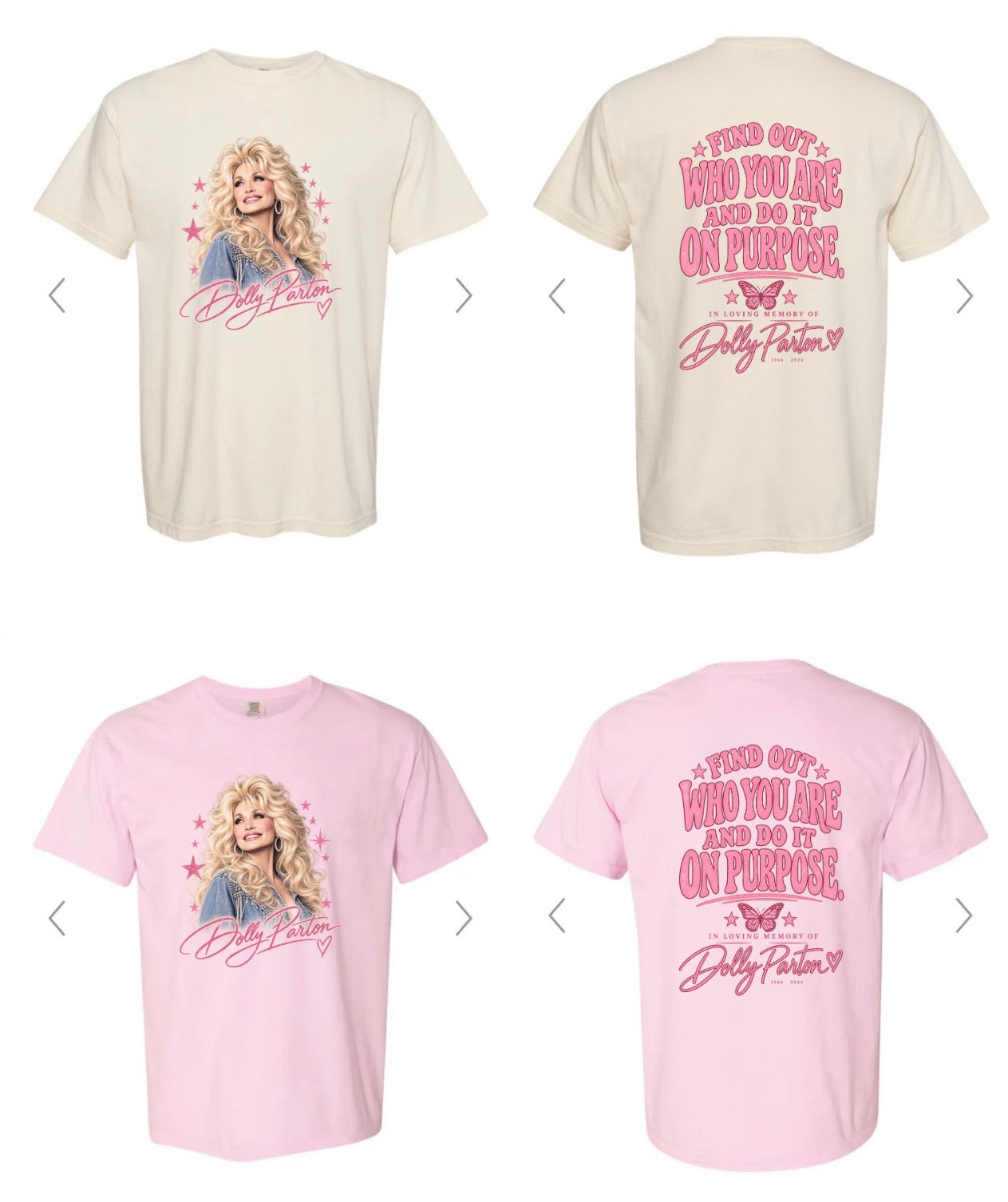 Dolly Tee (Front+Back) (Ivory/Pink)