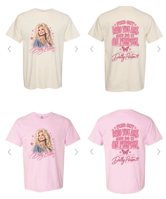 Dolly Tee (Front+Back) (Ivory/Pink)