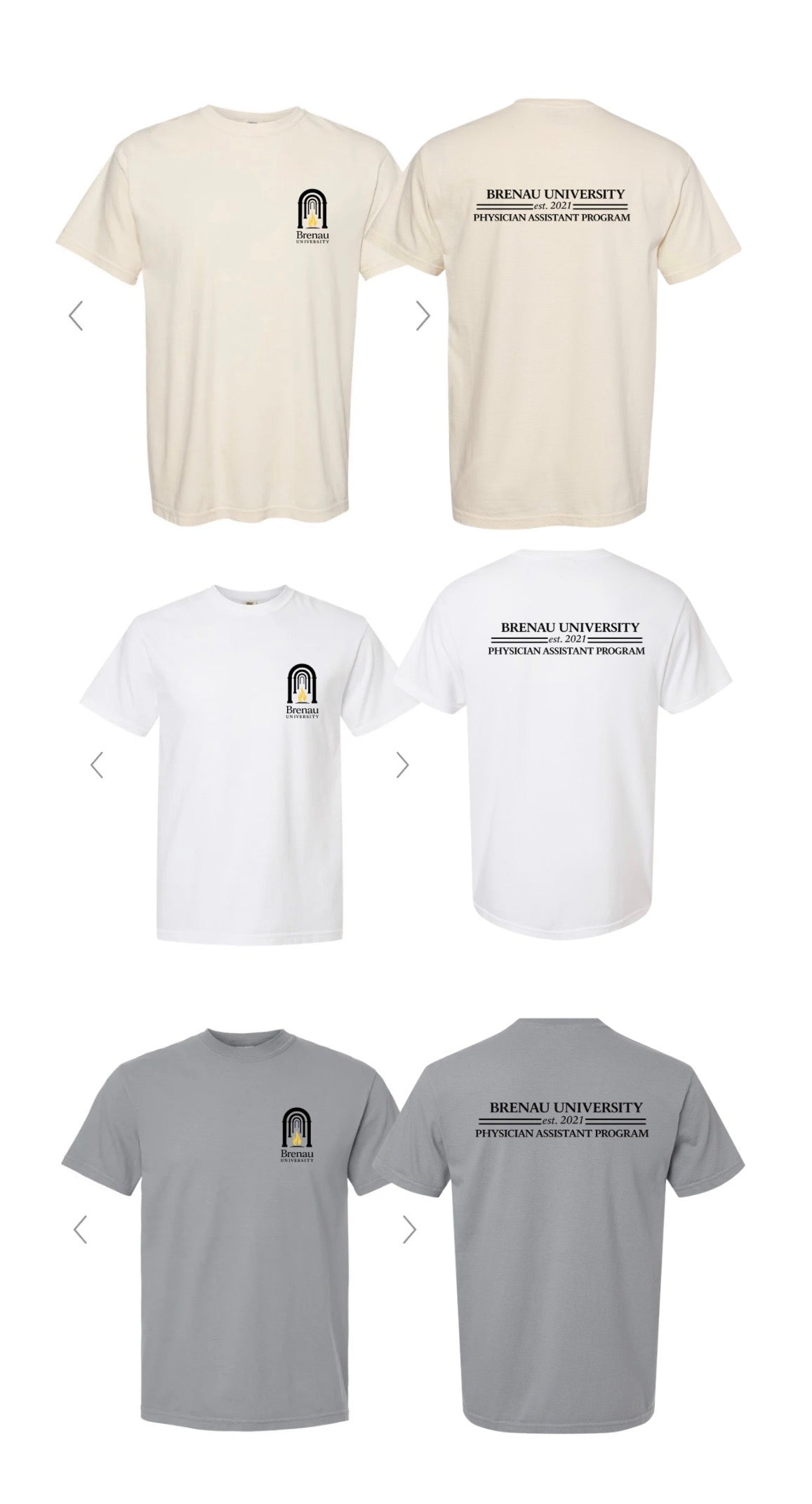 Brenau Black & Gold Logo Tee (Front+Back)(Comfort Color)