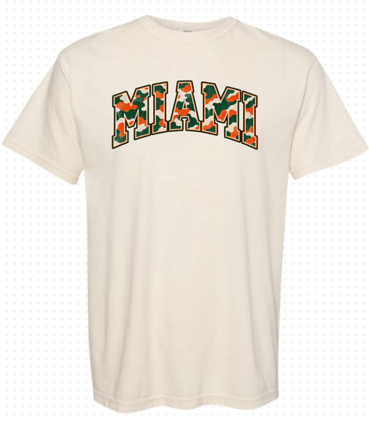 Miami T-shirt (Orange/Green Letters)