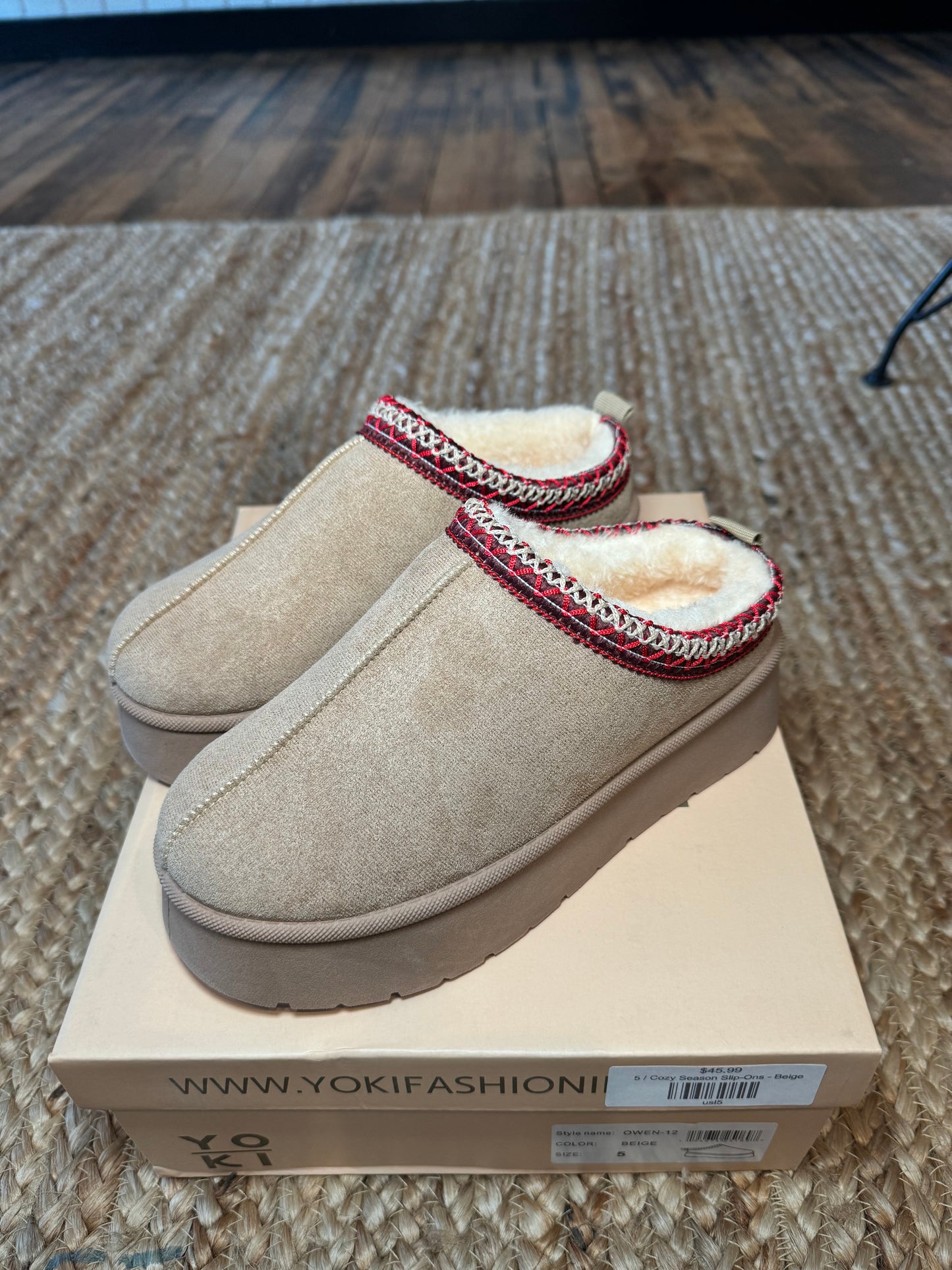 Cozy Season Slip-Ons - Beige