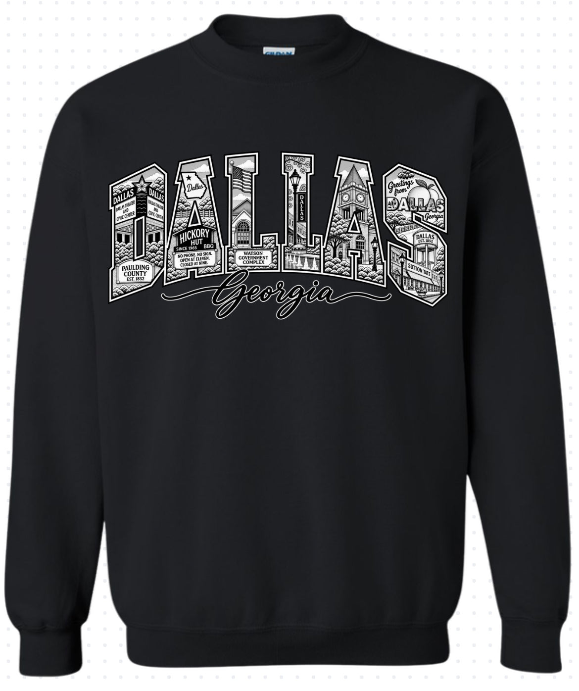 DALLAS, GA  Crewneck (Black & White)
