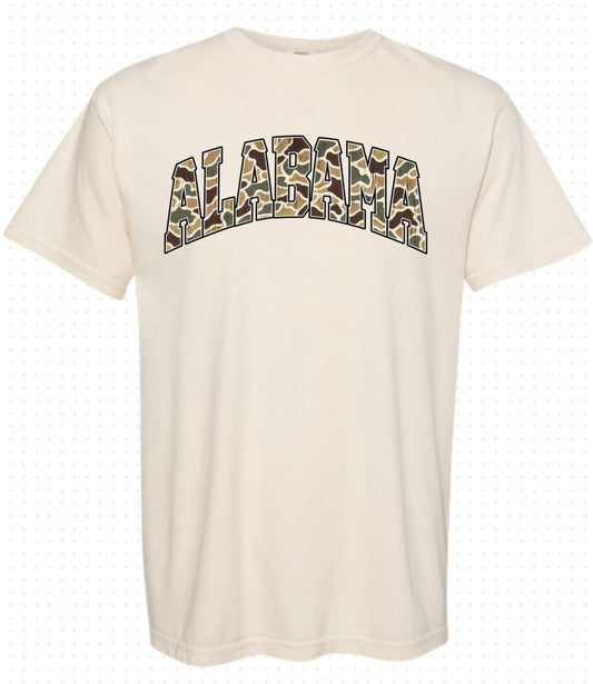 Alabama T-shirt (Camo Color Letters)