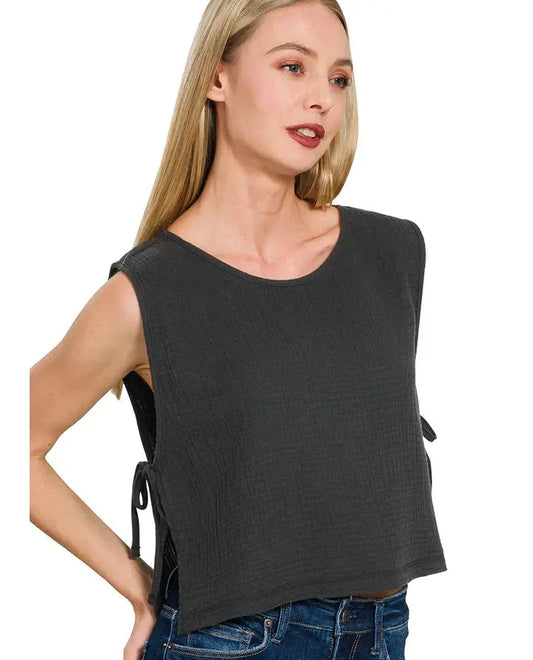 Side Tie Black Top