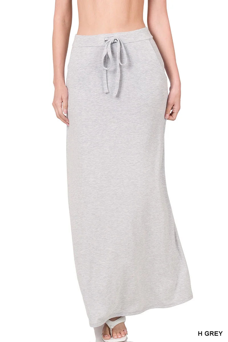 Heathered Grey Soft Maxi Skirt