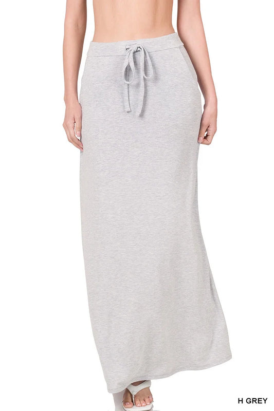 Heathered Grey Soft Maxi Skirt