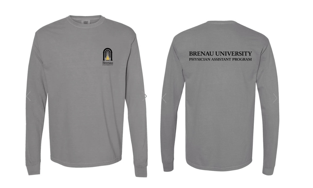 Brenau Black & Gold Logo Longsleeve Tee (Front+Back)(Comfort Color)