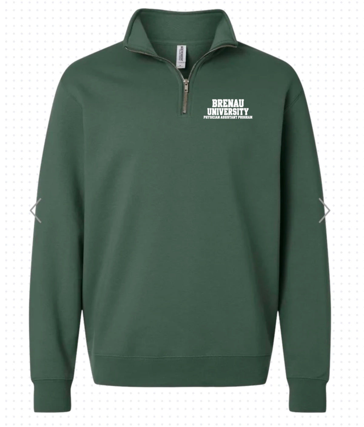 Green Brenau Quarter Zip Pullover