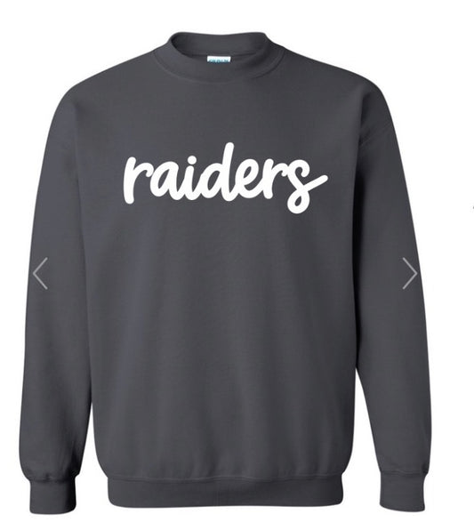 Cursive Raiders Charcoal Sweatshirt