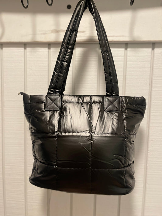 Puffer Tote Bag: Black