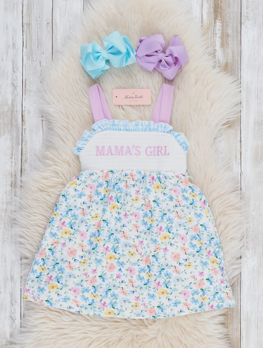 MAMA'S GIRL Petal Hem Smocked Ruffle Dress