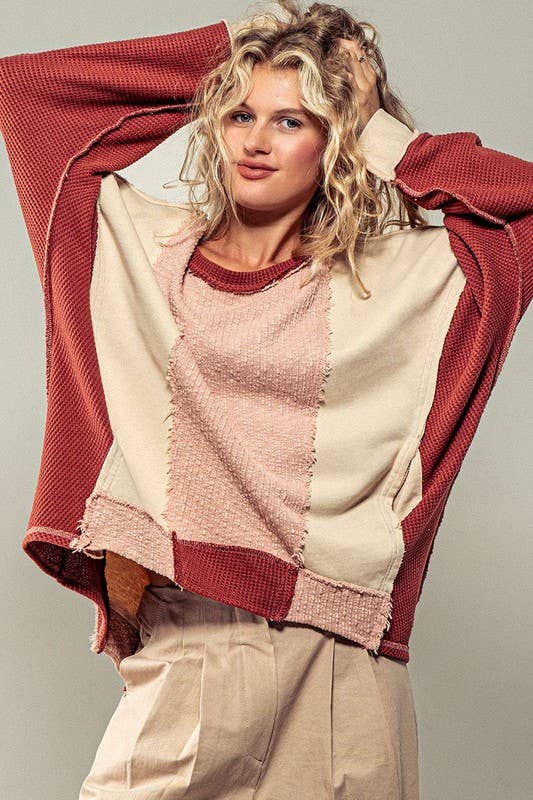 Rust Oversized Textured Top