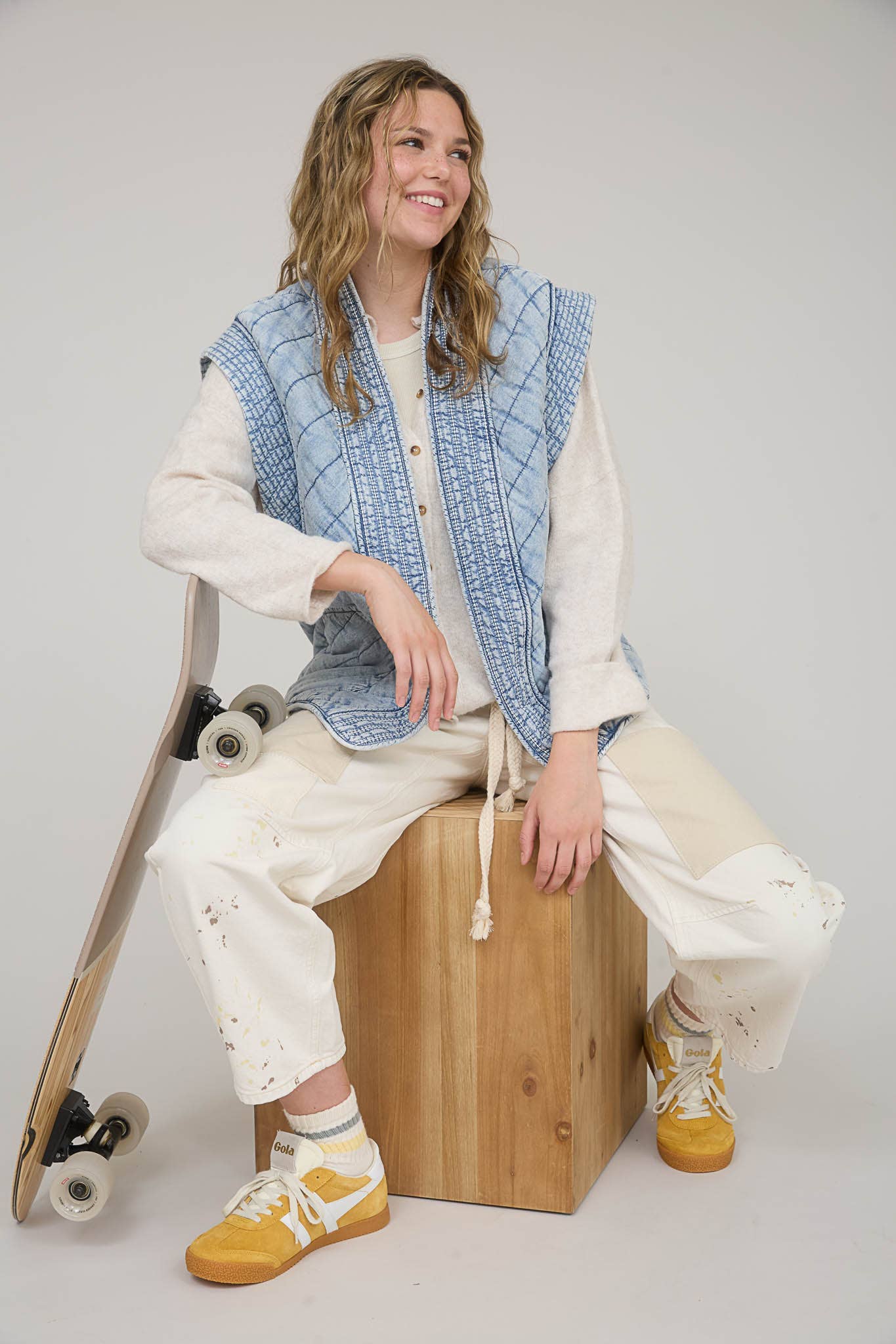 Denim Willow Quilted Vest