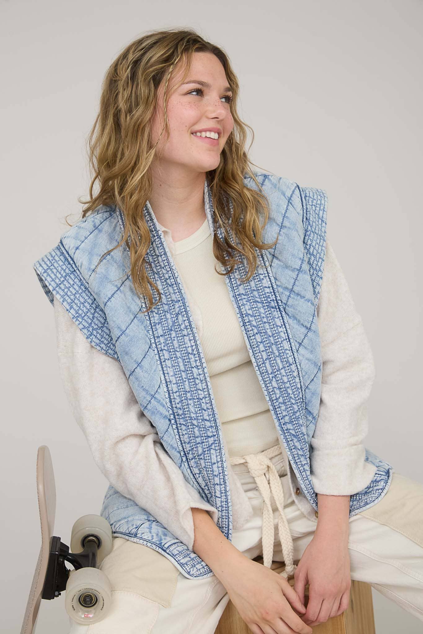 Denim Willow Quilted Vest