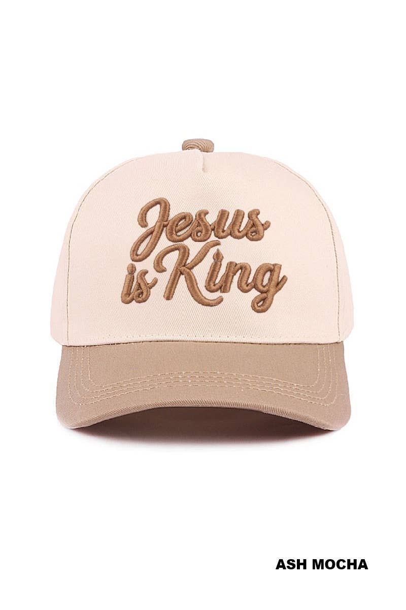 Jesus Is King Hat: ASH MOCHA