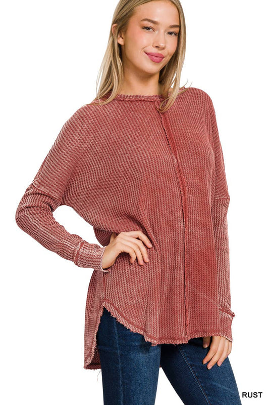 Autumn Rust Waffle Top