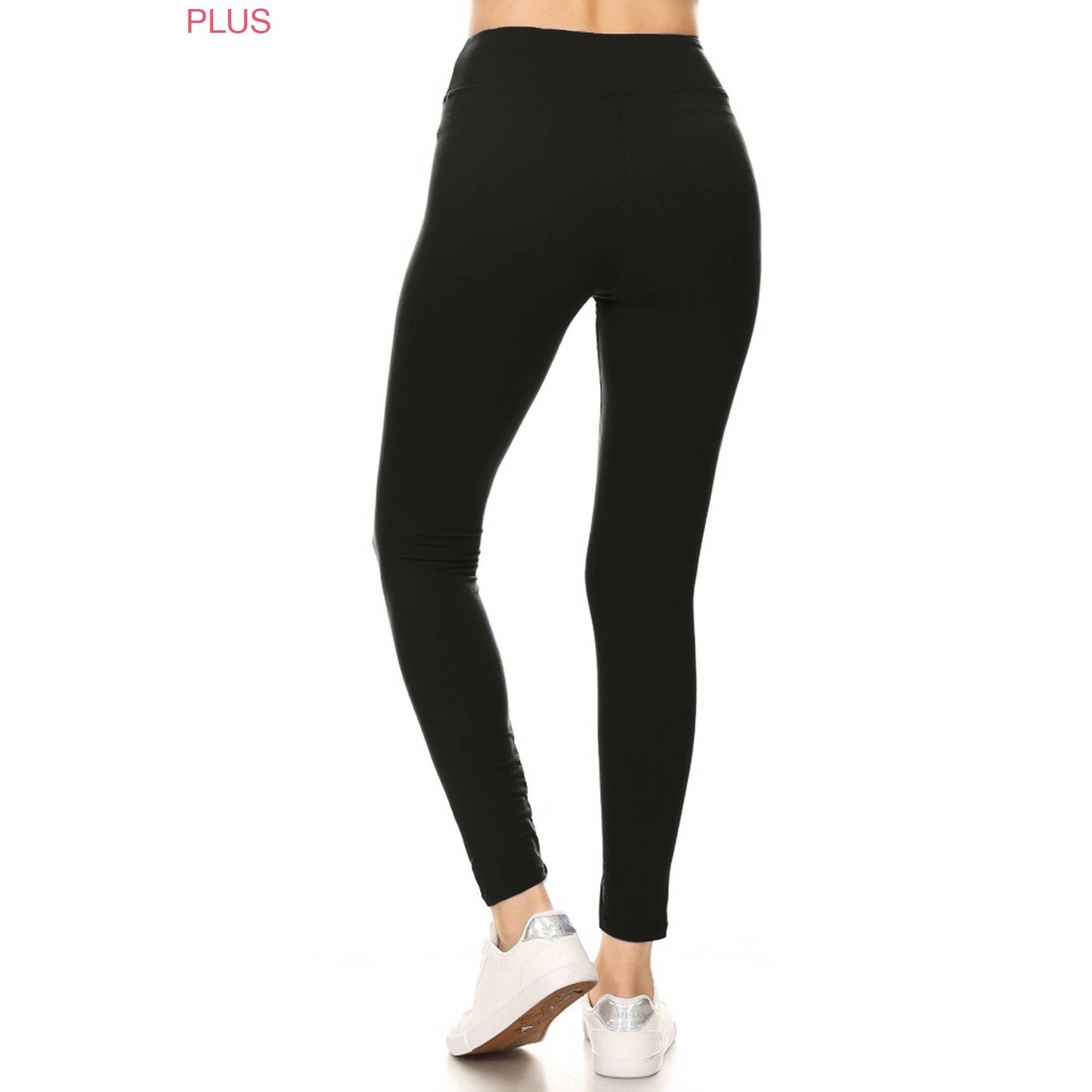 One size PLUS SIZE Buttery Soft High Waist Leggings: Black