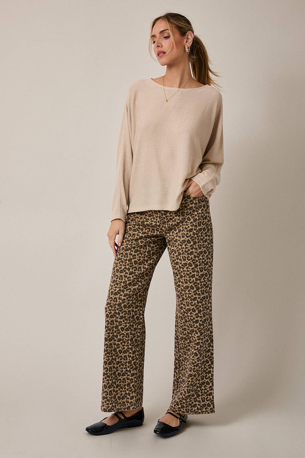 Fall Taupe Long Sleeve Top