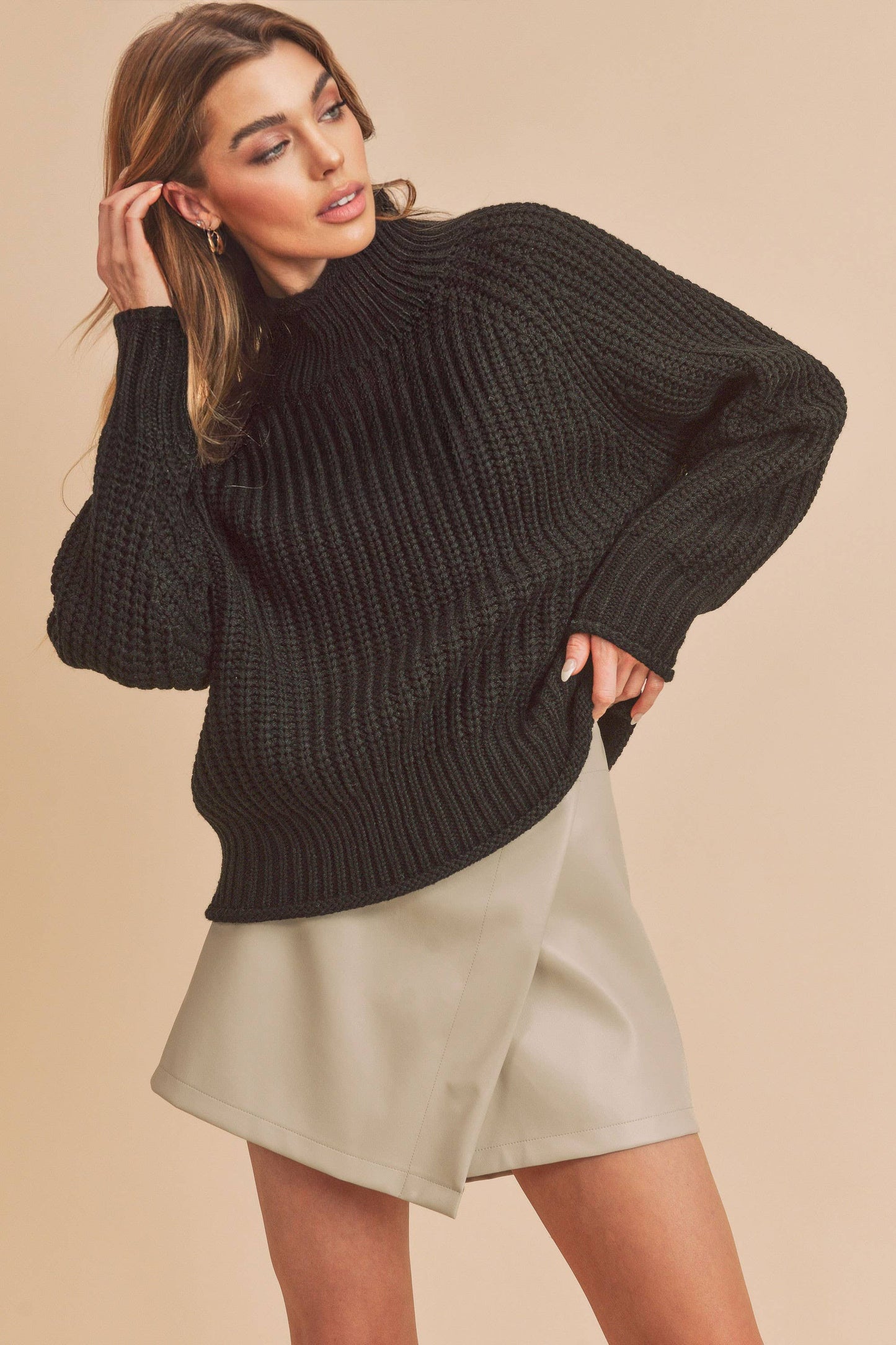 Adelaide Sweater: LARGE / Knit / Black