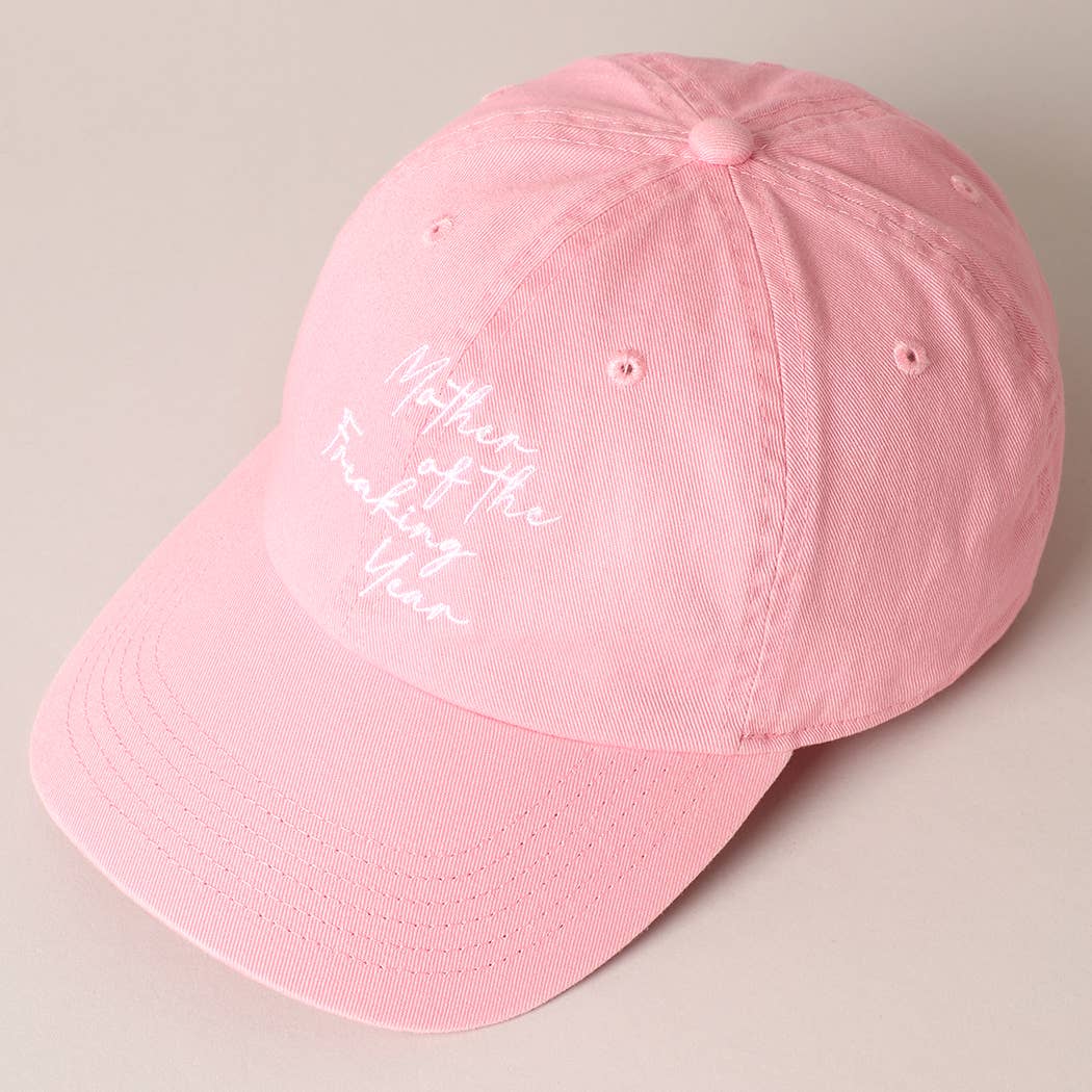 "Mother of the Freaking Year" Embroidery Baseball Cap: PUTTY / One Size