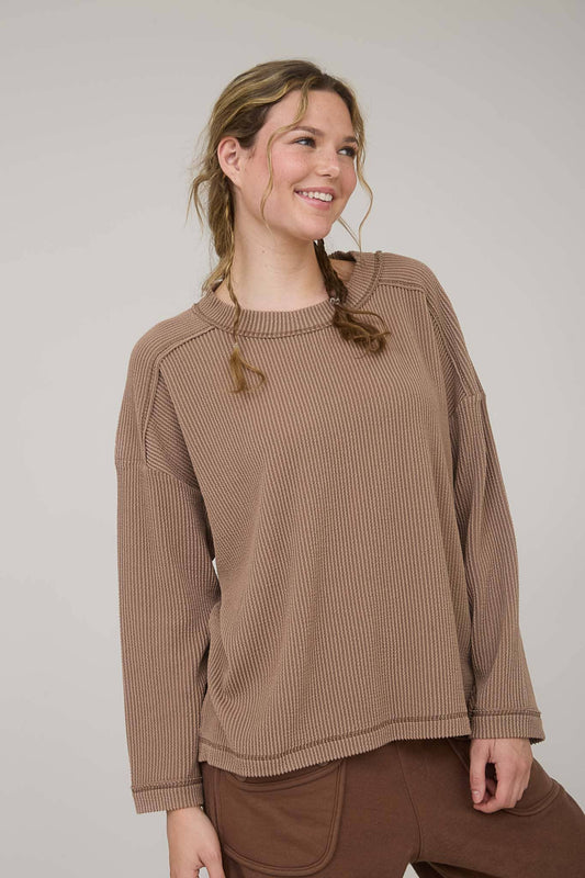 Mocha Ribbed Top