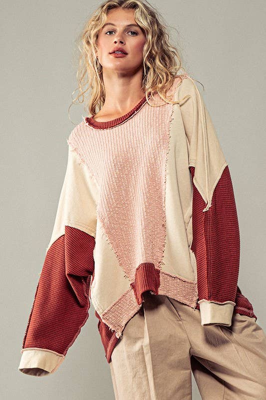 Rust Oversized Textured Top