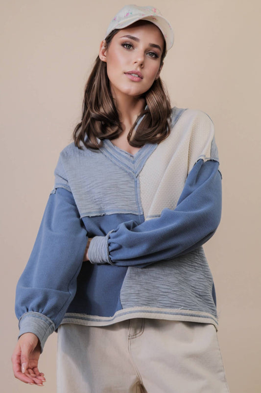 Patchwork Blues Top