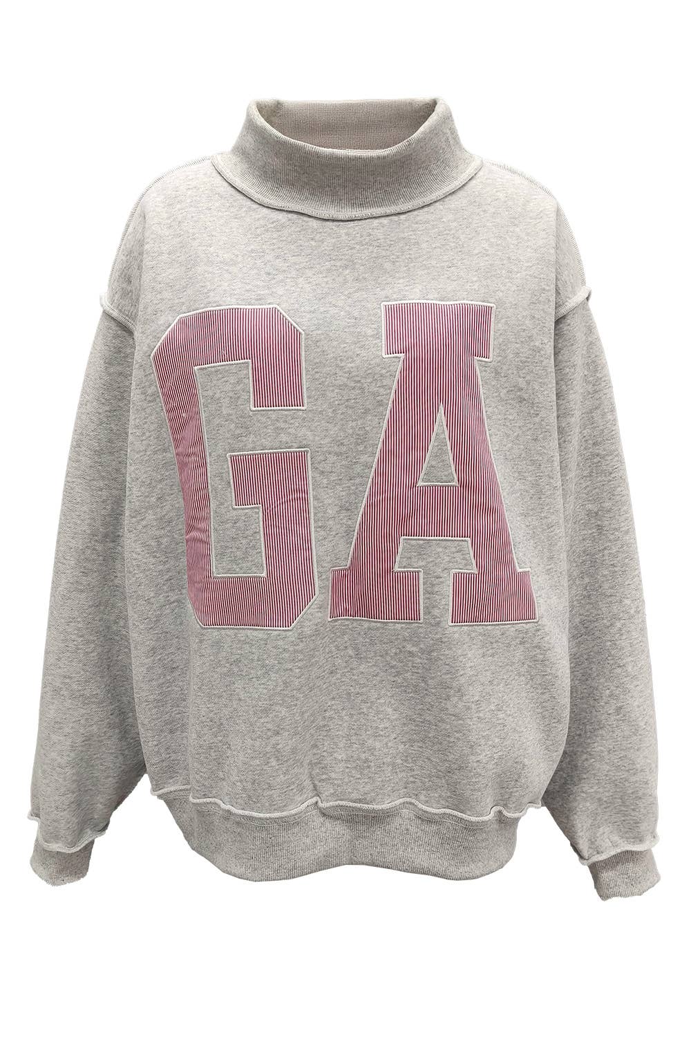 'GA' Embroidered Mockneck