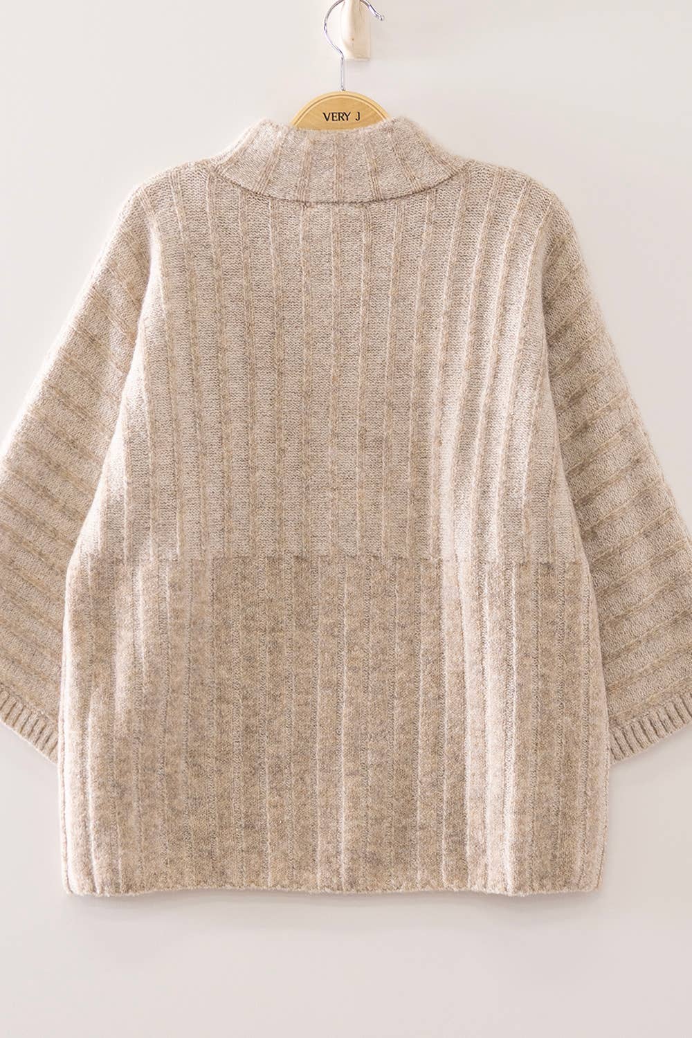 Oatmeal Sweater 3/4 Length Sleeves