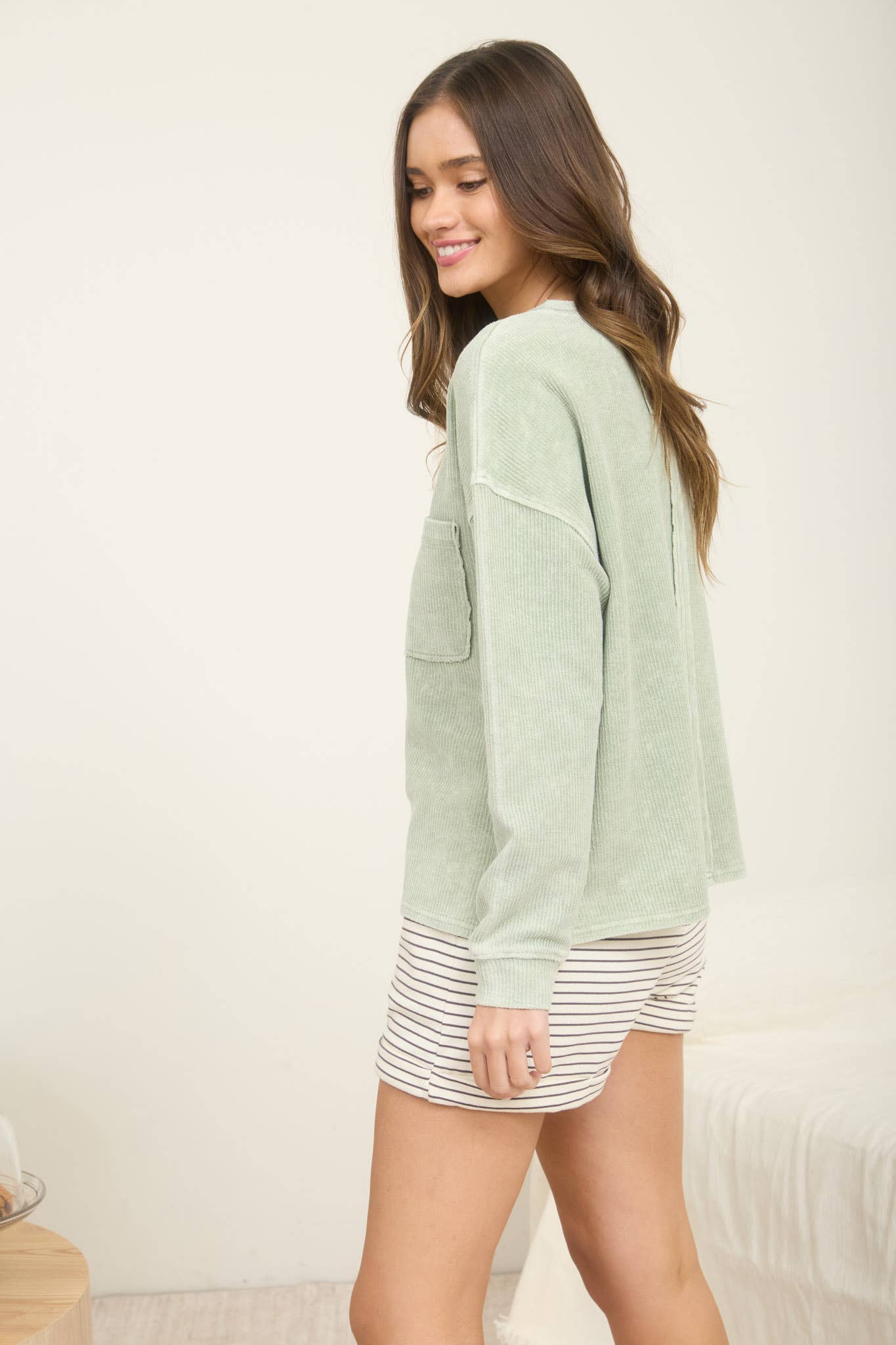 Light Olive Soft Knit Top