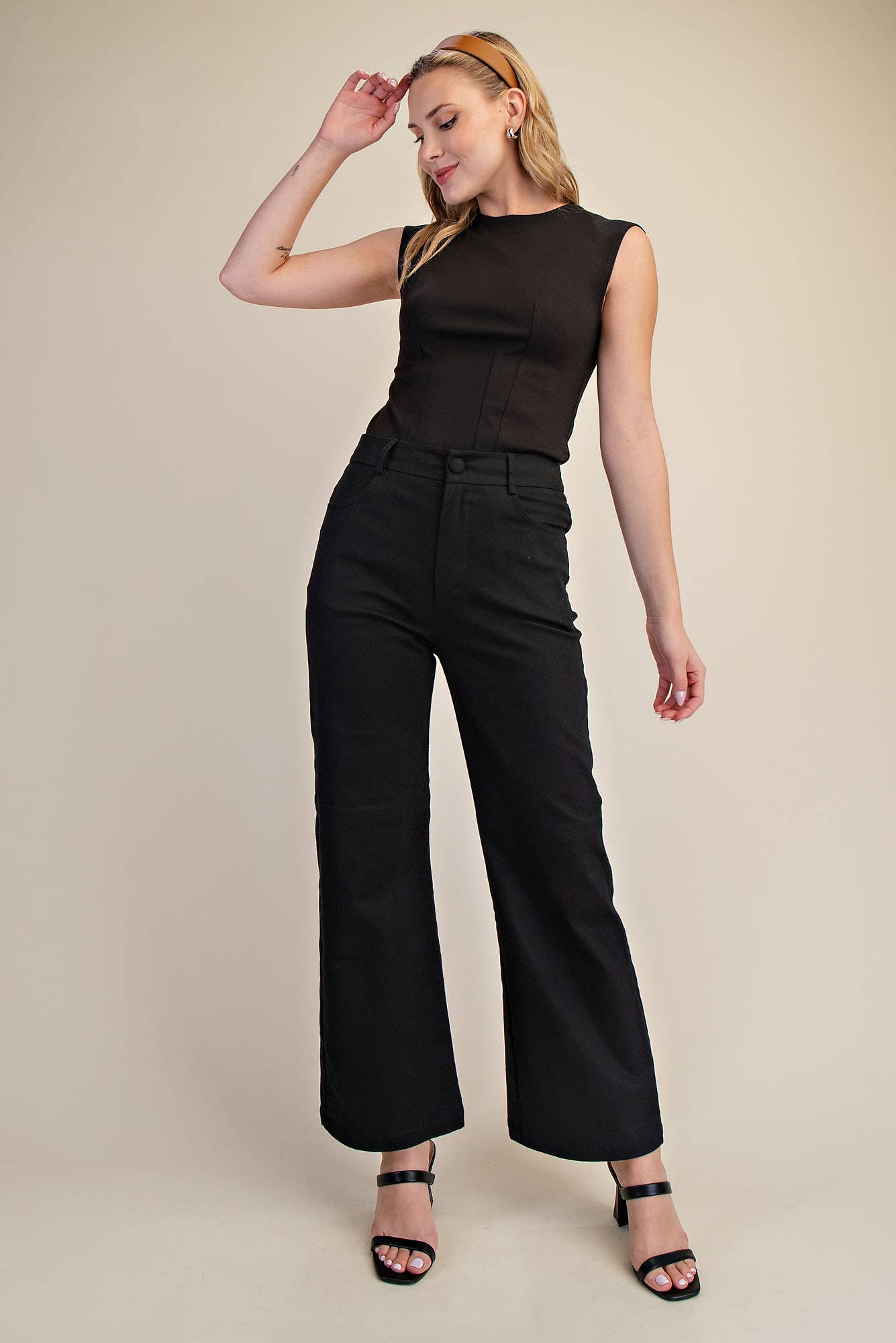 Black Newport Straight Leg Pants