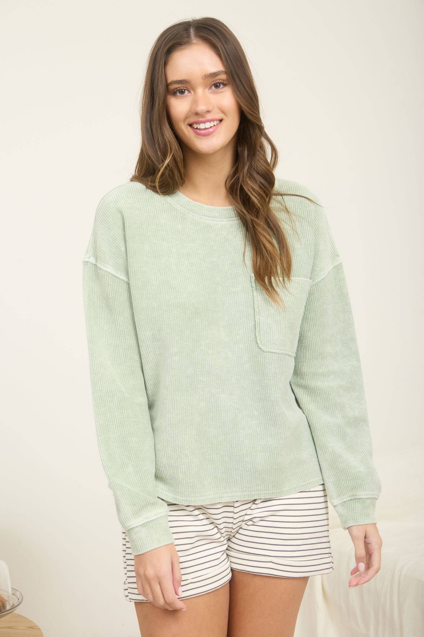 Light Olive Soft Knit Top
