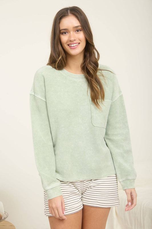 Light Olive Soft Knit Top