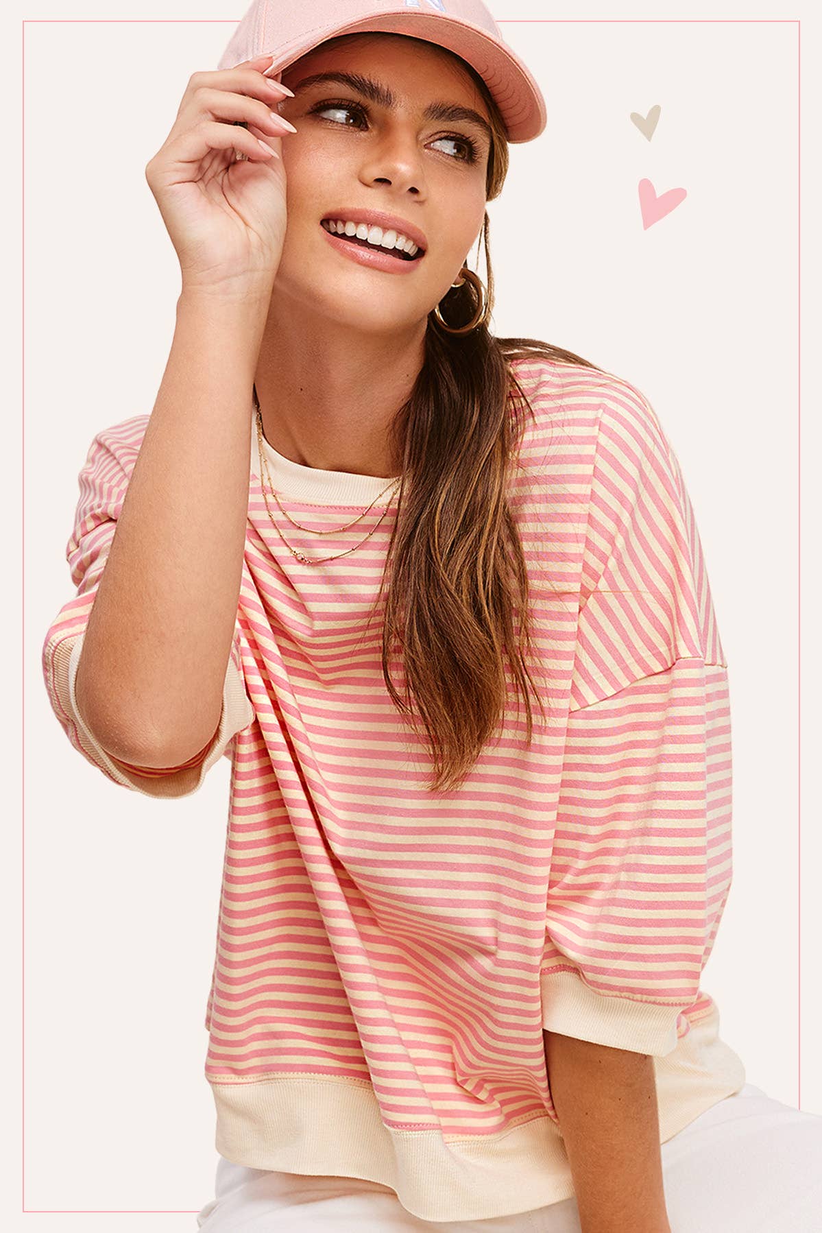 Cotton Candy Striped Short Sleeve Crew