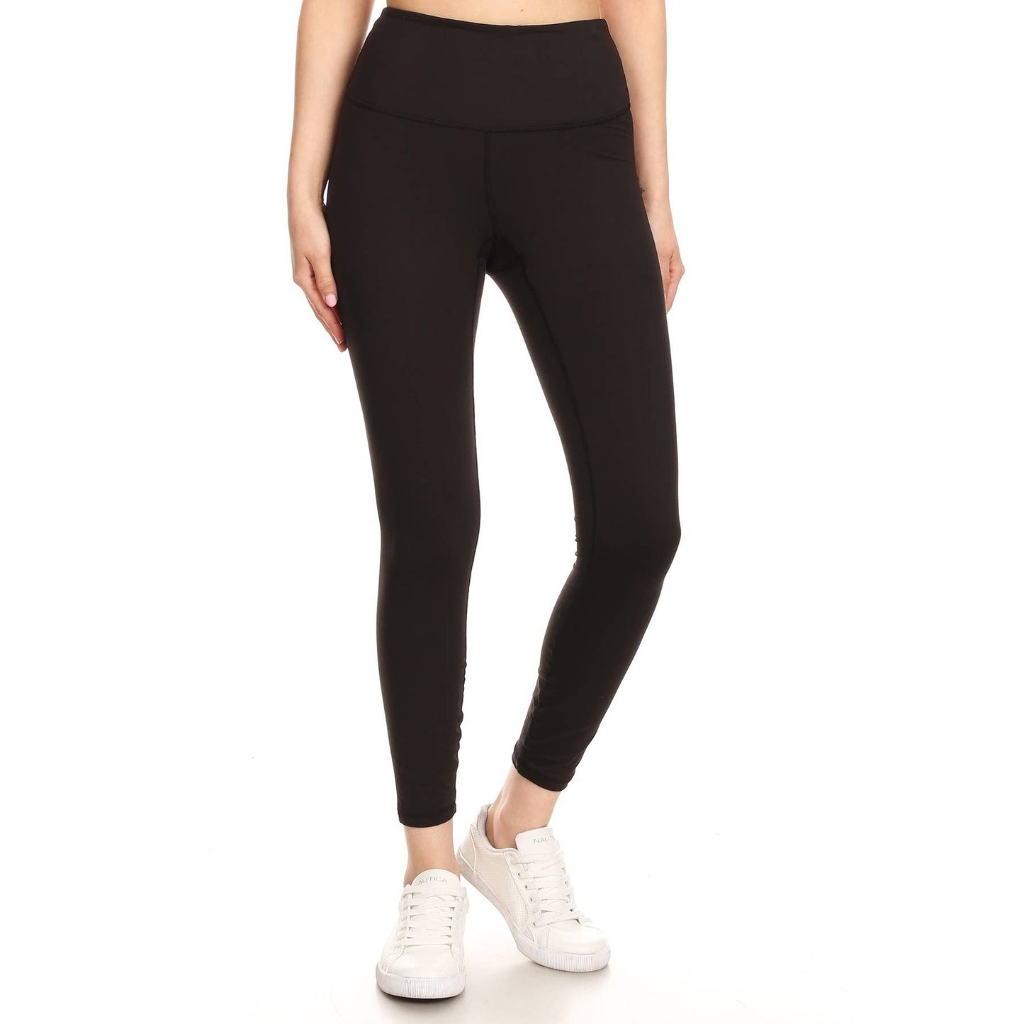 Premium High Waist Solid Activewear Leggings : Black