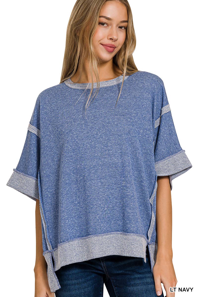 Summer to Fall Lite Navy Top