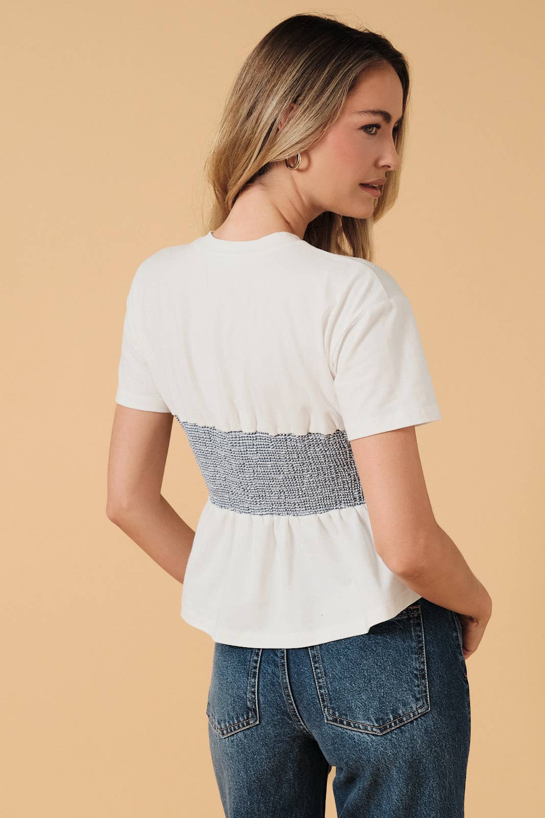 Navy Stripe Baby Doll Top