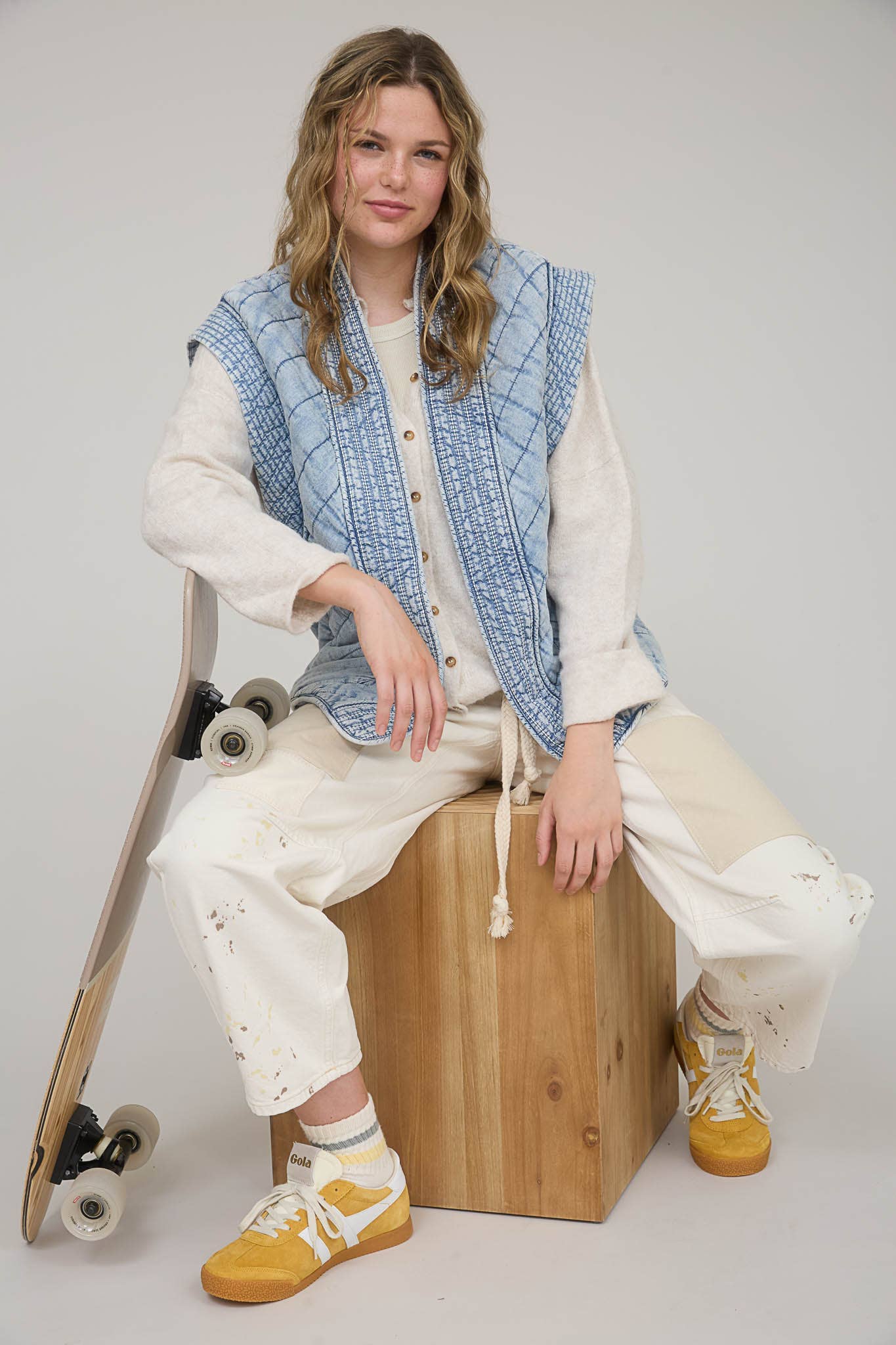 Denim Willow Quilted Vest