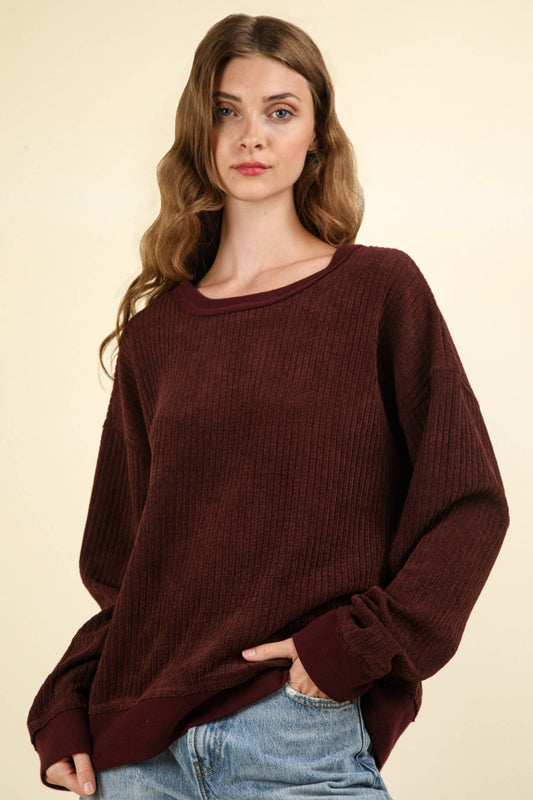 Soft Maroon Oversized Top