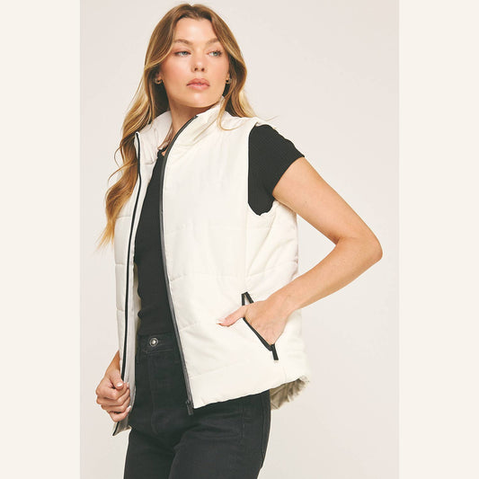 White Canvas Vest