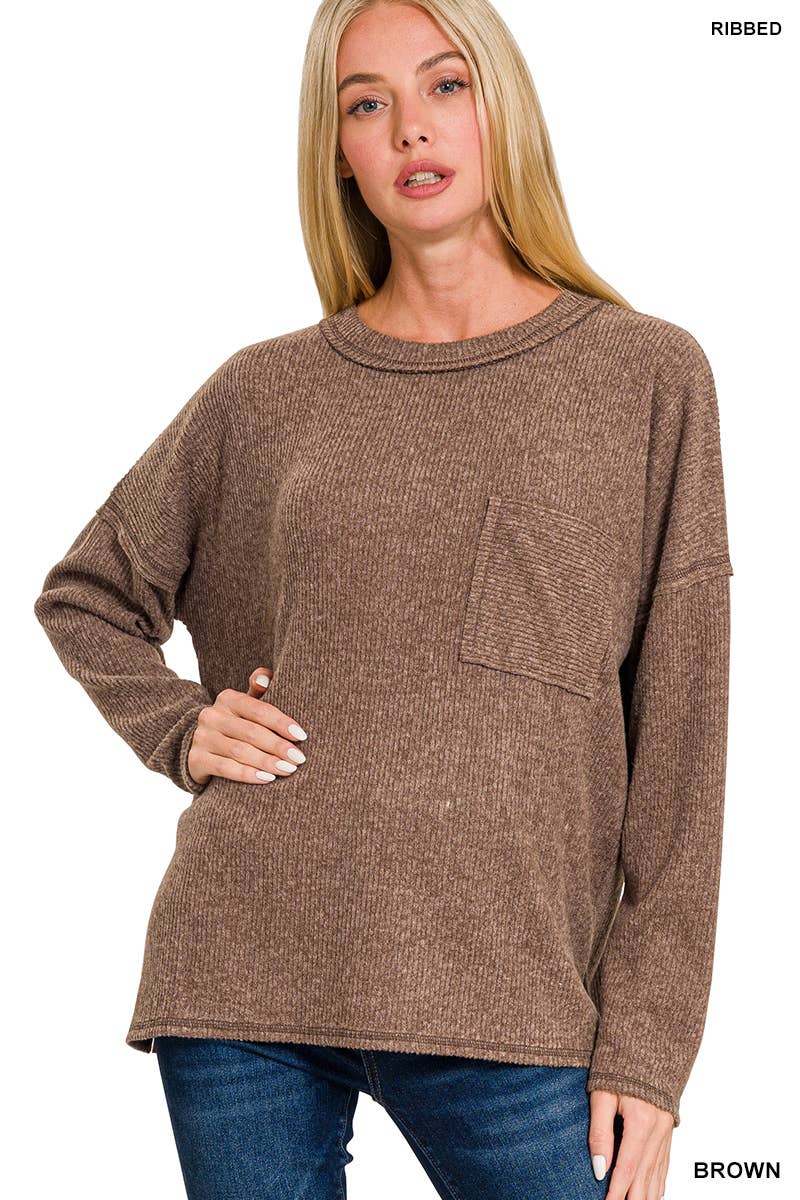 Mocha Ribbed Sweater