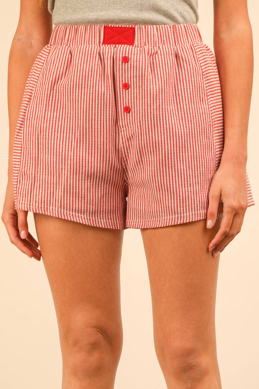 Boxie Babe Red Stripe Shorts