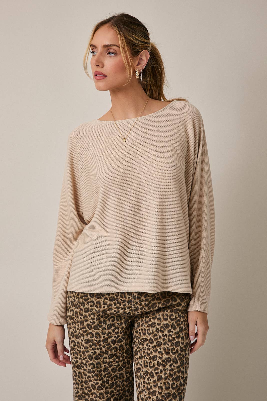 Fall Taupe Long Sleeve Top