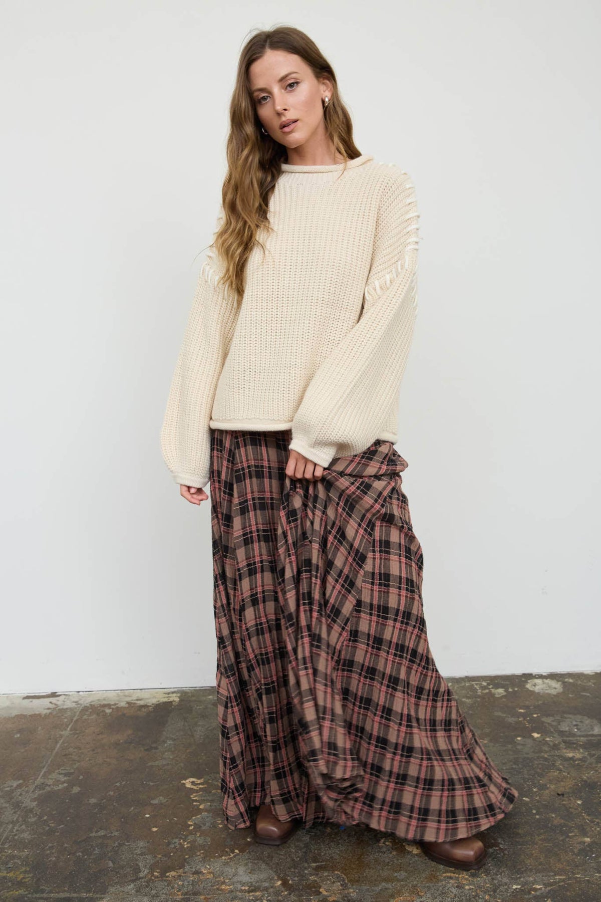 Stitch Detail Cream Sweater