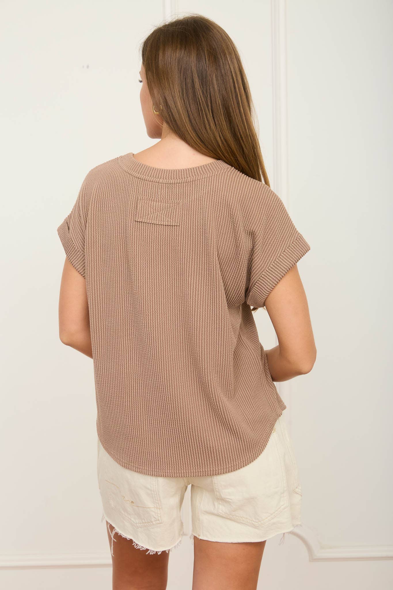 Mocha Mist Ribbed Top
