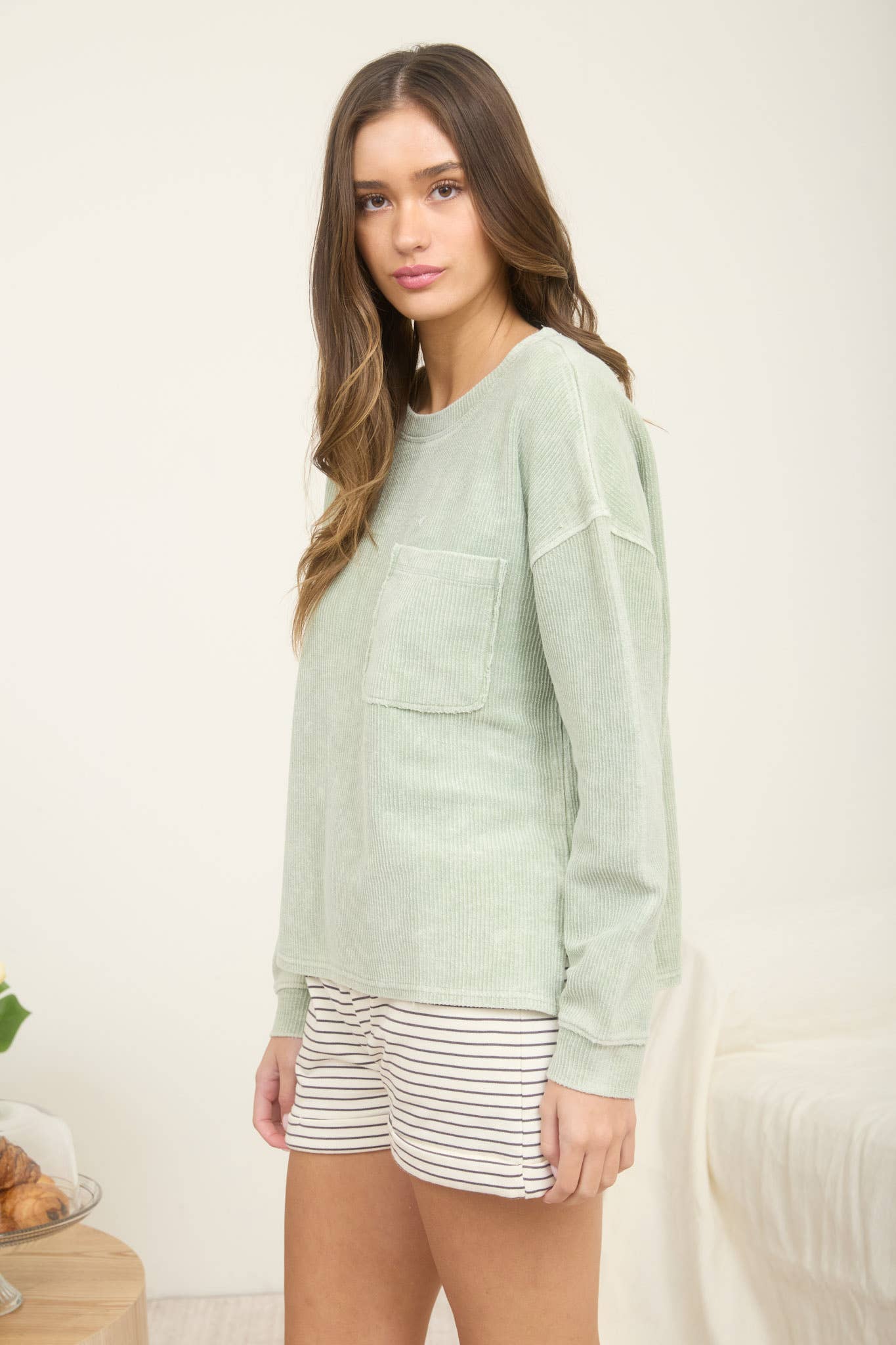 Light Olive Soft Knit Top