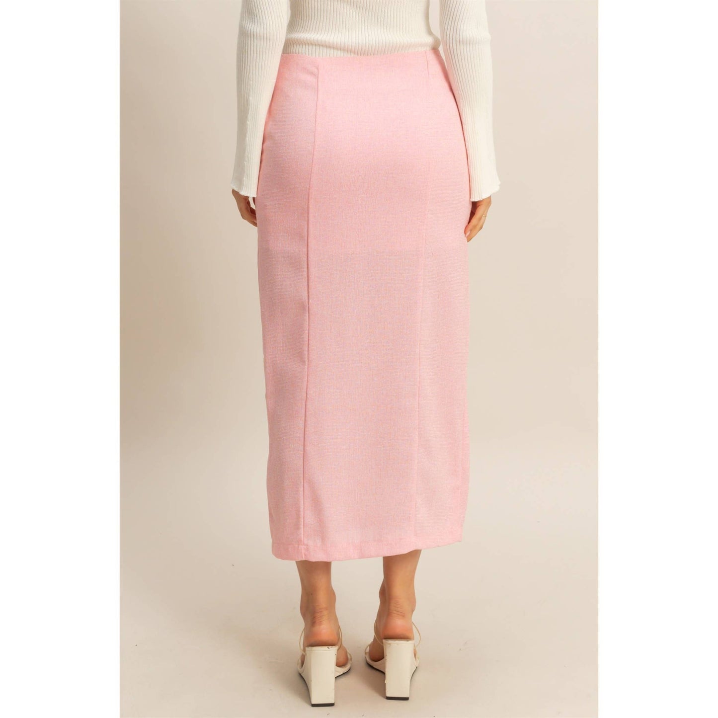 Sweetheart Side Slit Midi Skirt