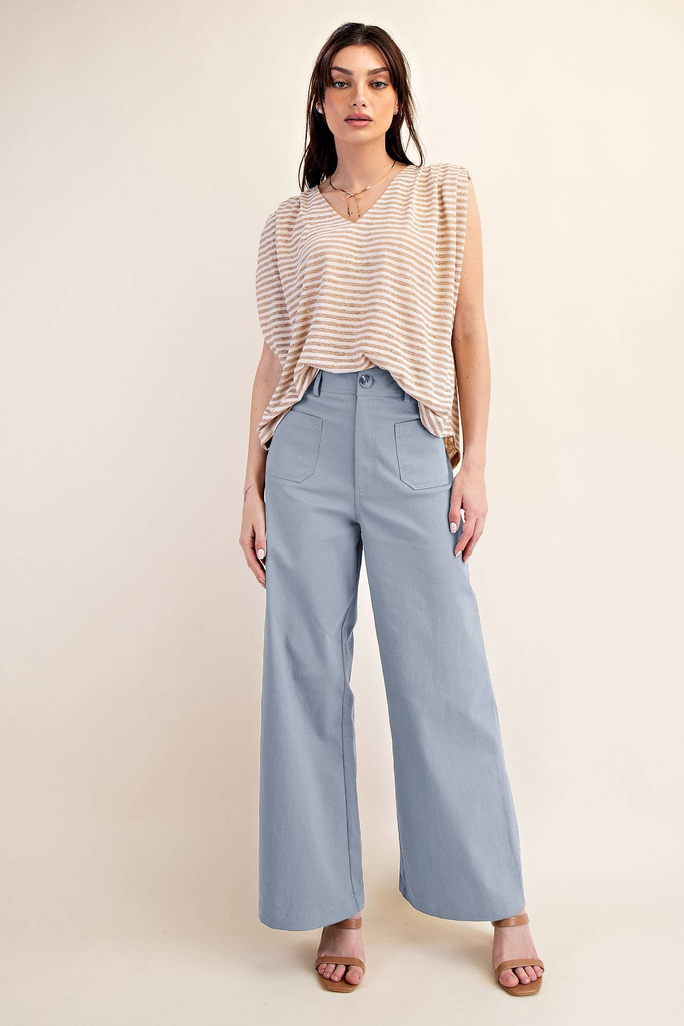 Harbor Blue Wide Leg Pants
