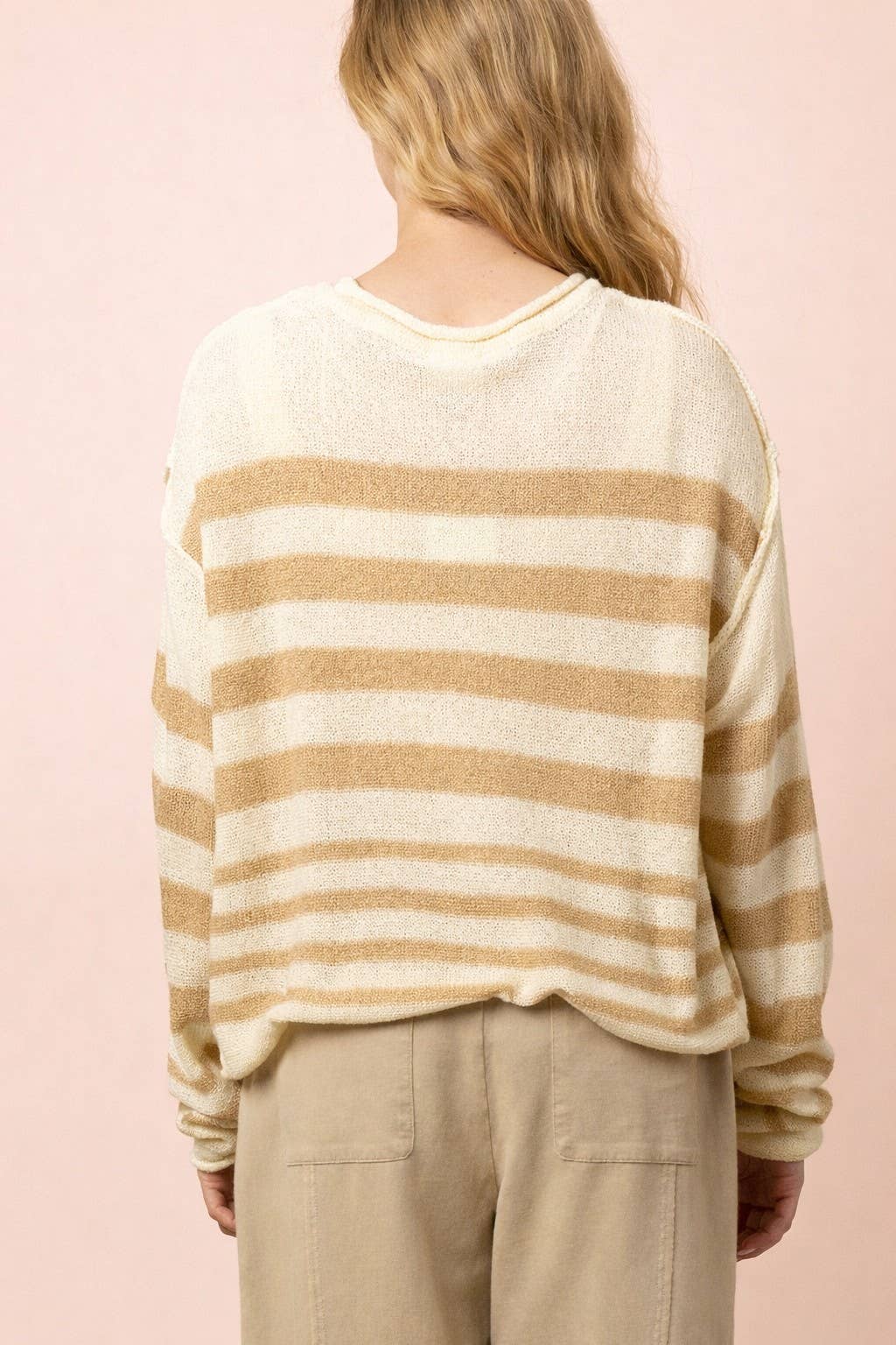 Khaki Striped Cool Sweater