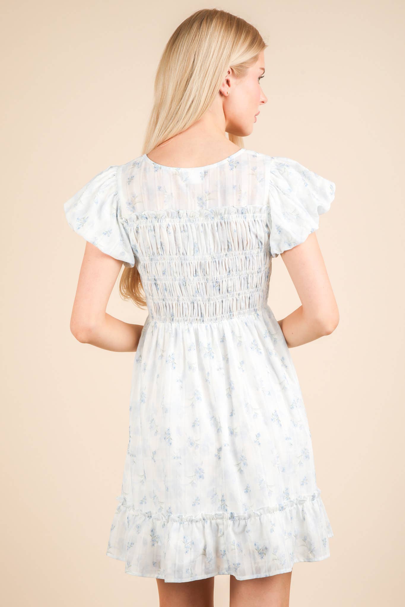 Blue Petal Mini Dress